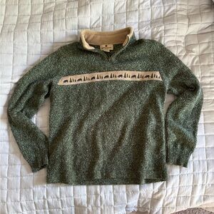 Woolrich Green Zip-Up Sweater/quarter zip with bears!